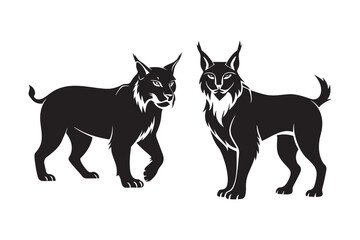 Lynx silhouette vector illustration, Lynx silhouette vector 