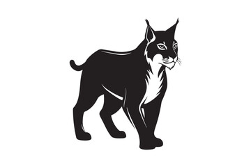 Lynx silhouette vector illustration, Lynx silhouette vector 