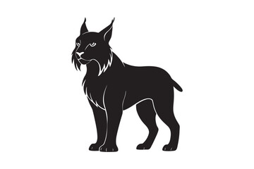 Lynx silhouette vector illustration, Lynx silhouette vector 