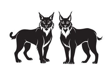 Lynx silhouette vector illustration, Lynx silhouette vector 