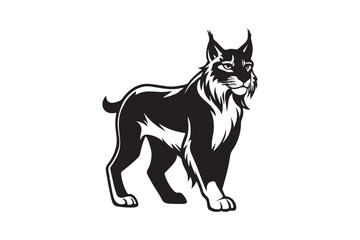 Lynx silhouette vector illustration, Lynx silhouette vector 