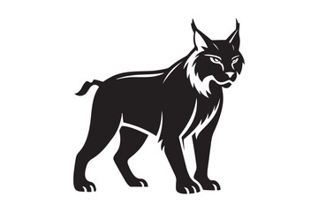 Lynx silhouette vector illustration, Lynx silhouette vector 