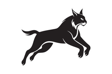 Lynx silhouette vector illustration, Lynx silhouette vector 