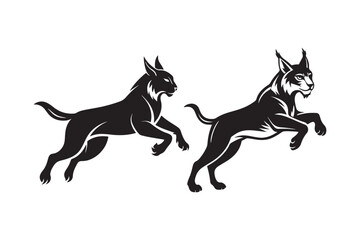 Lynx silhouette vector illustration, Lynx silhouette vector 