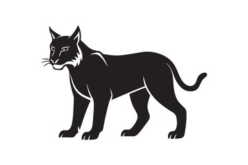 Lynx silhouette vector illustration, Lynx silhouette vector 