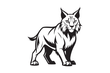 Lynx silhouette vector illustration, Lynx silhouette vector 