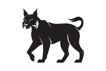 Lynx silhouette vector illustration, Lynx silhouette vector 