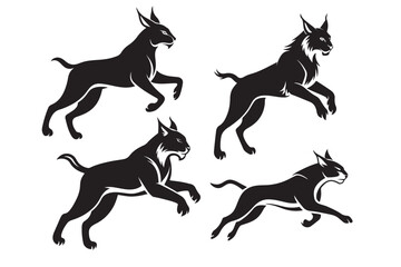 Lynx silhouette vector illustration, Lynx silhouette vector 