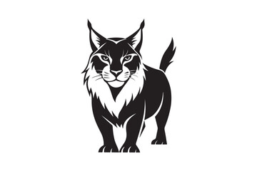 Lynx silhouette vector illustration, Lynx silhouette vector 