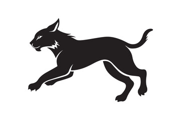 Lynx silhouette vector illustration, Lynx silhouette vector 