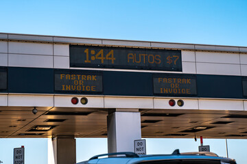 Fastrak toll road on Bay Bridge San Francisco. Bay Bridge Toll Plaza