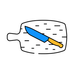 cutting board restaurant equipment line icon vector. cutting board restaurant equipment sign. isolated symbol illustration