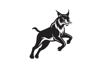 Lynx silhouette vector illustration, Lynx silhouette vector 