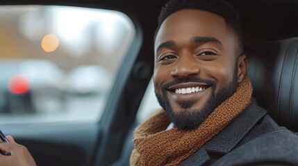 Obraz premium Happy Man In Car.