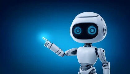 Fototapeta premium Friendly Robot Pointing