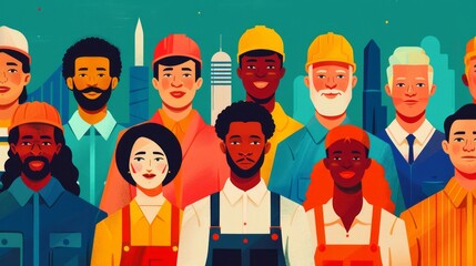 Diverse Workers Smiling Together in Uniforms