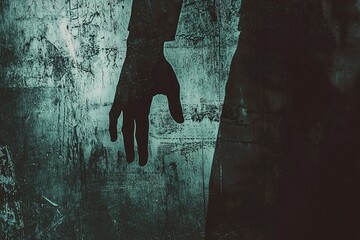 A chilling poster template adorned with unsettling shadows and haunting textures, ideal for crafting spine-tingling movie promotions or events.