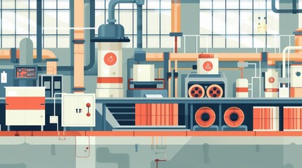 Minimalist Factory Floor Design with Industrial Elements