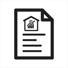 Cost of living icon. House investment growth paper icon