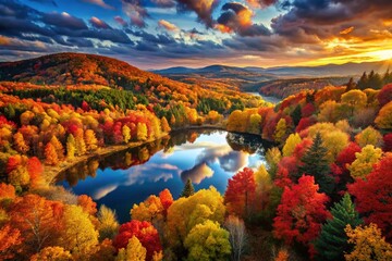 Vibrant Autumn Equinox Landscapes Showcasing Nature's Splendor in Rich Colors and Textures