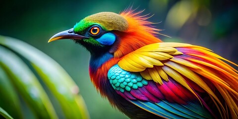 Vibrant Bird of Paradise Drawing Showcasing Exotic Beauty and Intricate Details in Bright Colors