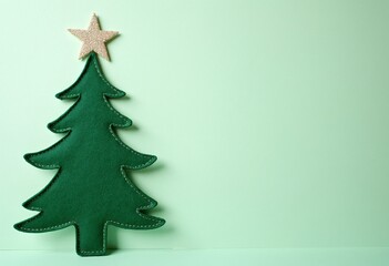 Christmas tree made from green felt. Happy New Year