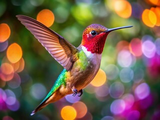 Fototapeta premium Vibrant Hummingbird in Flight: Artistic Capture of Nature's Beauty and Graceful Movement