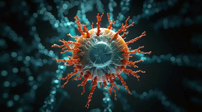 a realistic image of virus showcasing