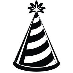 Birthday party hat costume vector silhouette line art style