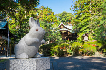 京都　岡崎神社の狛うさぎ