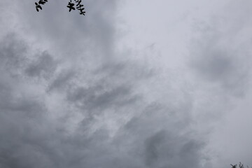 Gray sky and windy clouds