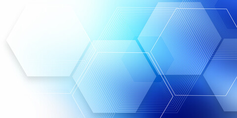 Abstract soft blue geometric hexagon futuristic  background