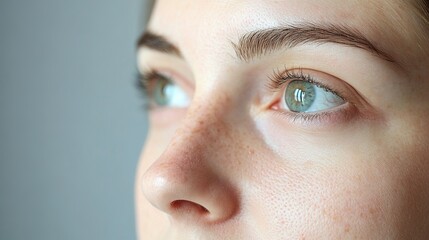Obraz premium Close-Up of Thoughtful Young Woman's Face