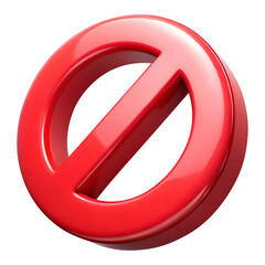 a sign not allowed 3d render icons in cartoon plastic style minimal isolated on transparent white background, clipping path