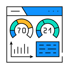 keyword difficulty seo line icon vector. keyword difficulty seo sign. isolated symbol illustration