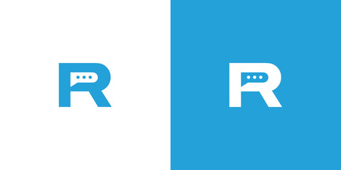 Letter R with Message Logo Design