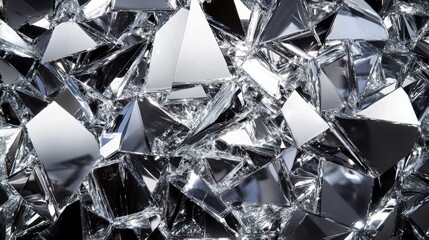 A Close-up of Sparkling Black and Silver Crystal Fragments