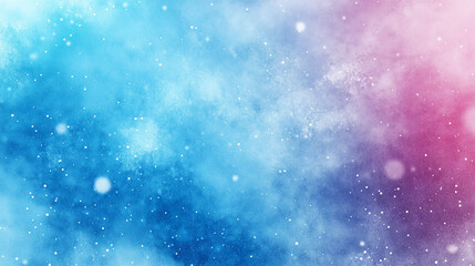 Abstract snowfall on blue and pink gradient background