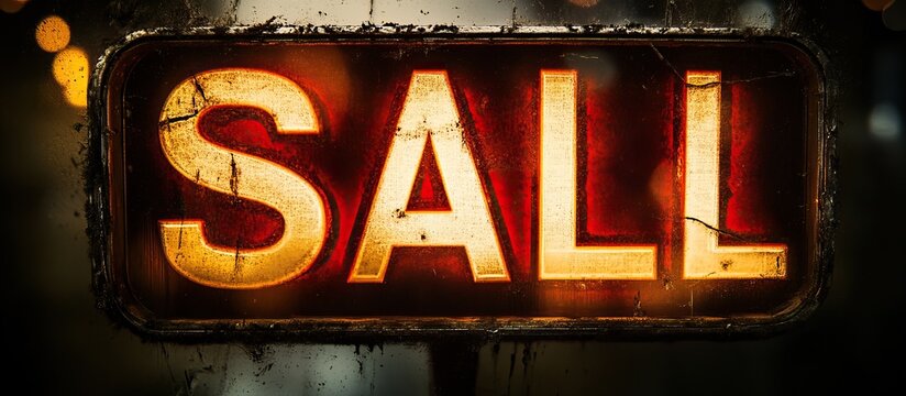 Vintage Illuminated Sign with the Word "SALL"
