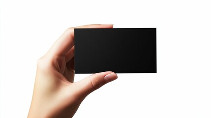 Hand Holding a Blank Black Card