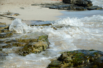 water flowing over rocks