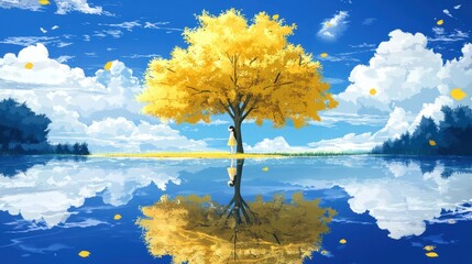 Fototapeta premium Cute little girl in autumn