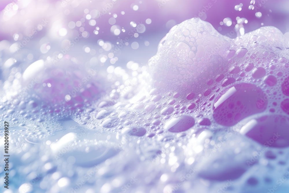 Leinwandbilder Bubbles gently float on the surface of a tranquil bath, creating a serene and calming atmosphere perfect for relaxation. Generative AI