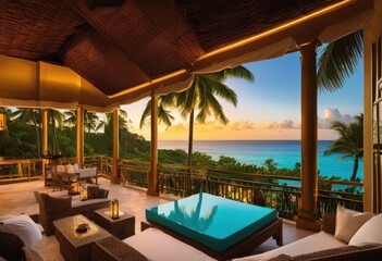 Fototapeta premium breathtaking luxurious landscapes featuring exotic tropical idyllic seaside enchanting natural wonders, accommodation, adventure, allure, ambiance