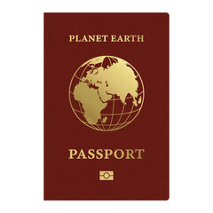 International Migrants Day, December 18. People who moved to live in another country. Political refugee. Foreign passport with the inscription planet earth. Citizen of the world. Vector illustration.