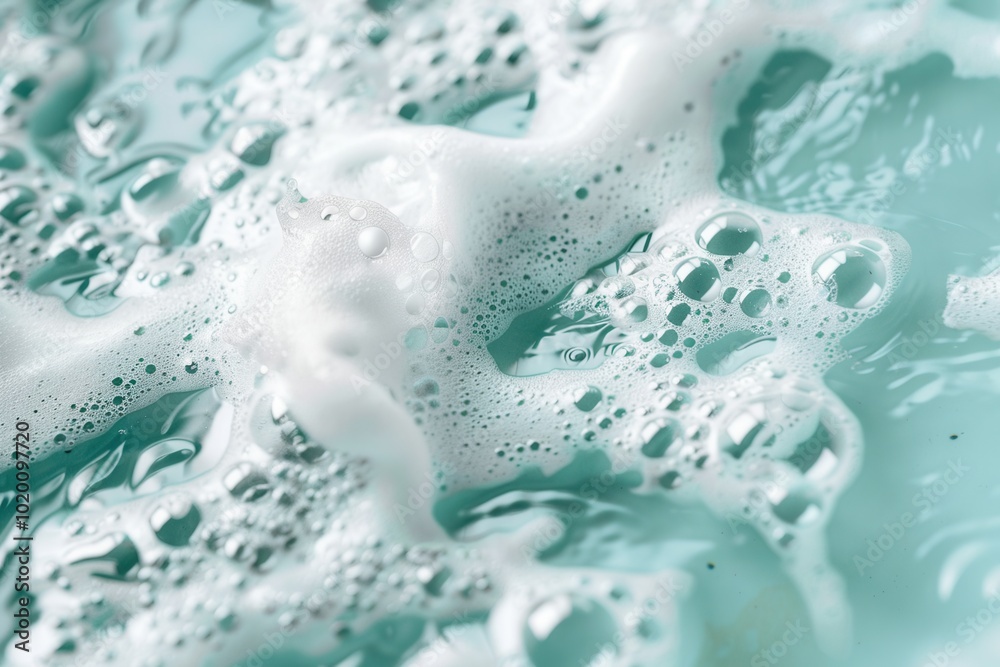 Poster The bath features a layer of bubbly foam, creating a soothing atmosphere for relaxation and self-care during a quiet moment. Generative AI