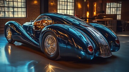 Obraz premium A rare car model photographed in a private garage. The shiny body and interior details reflect the uniqueness.