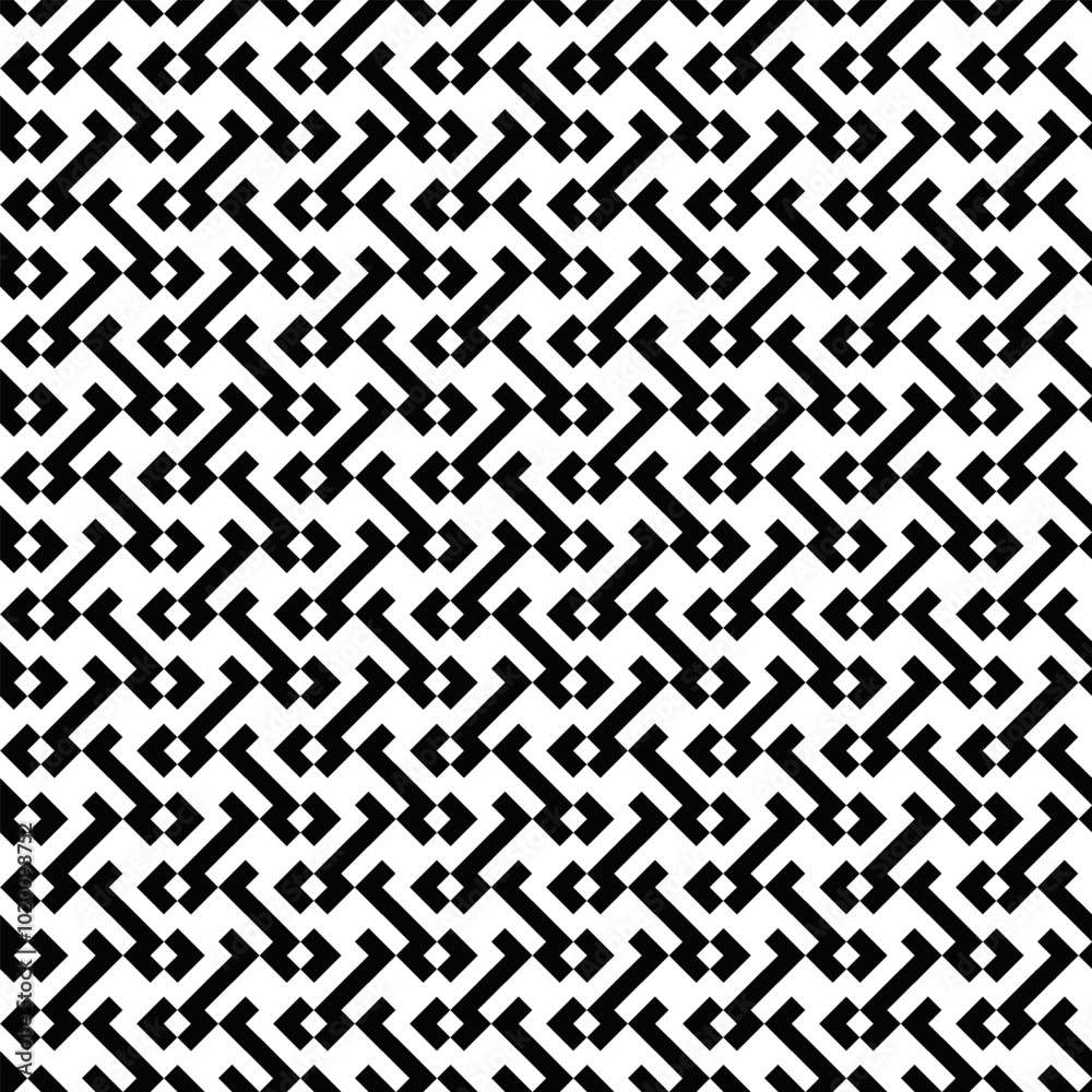Poster diagonal seamless random pixel mosaic pattern background - repetitive monochrome abstract vector des