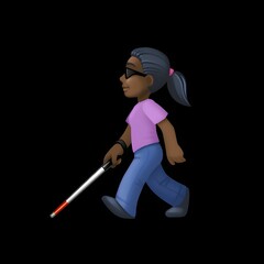 Person with White Cane Illustration
