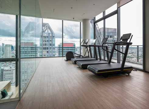 exercise room luxury condo in Sathorn / Bangkok